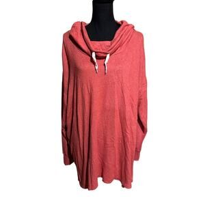 Motherhood Maternity Coral Orange Cowl Neck Soft Fleece Top Women's XL